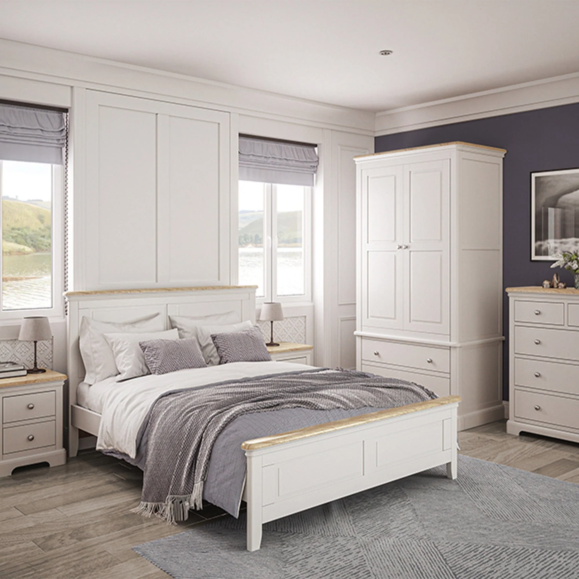 Ravenswood White - 2 Door Wardrobe With Drawers - Image 2