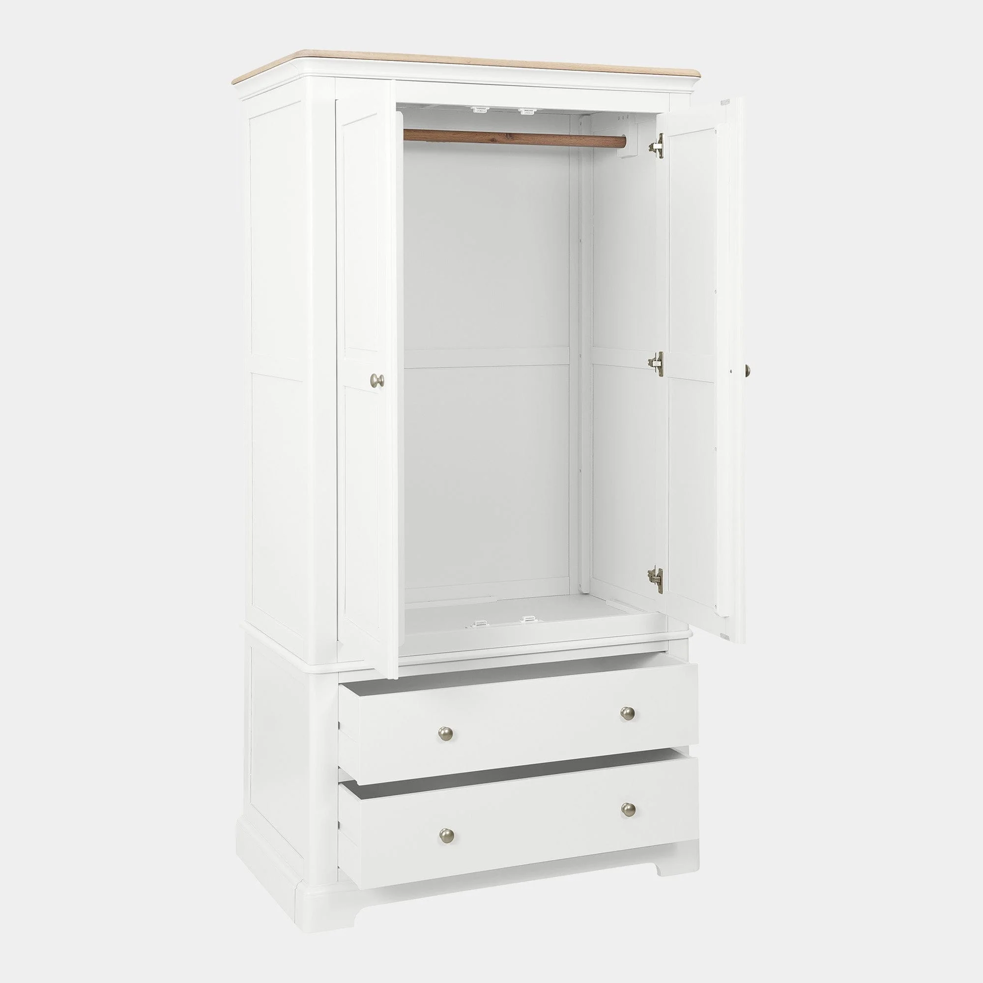 Ravenswood White - 2 Door Wardrobe With Drawers - Image 3