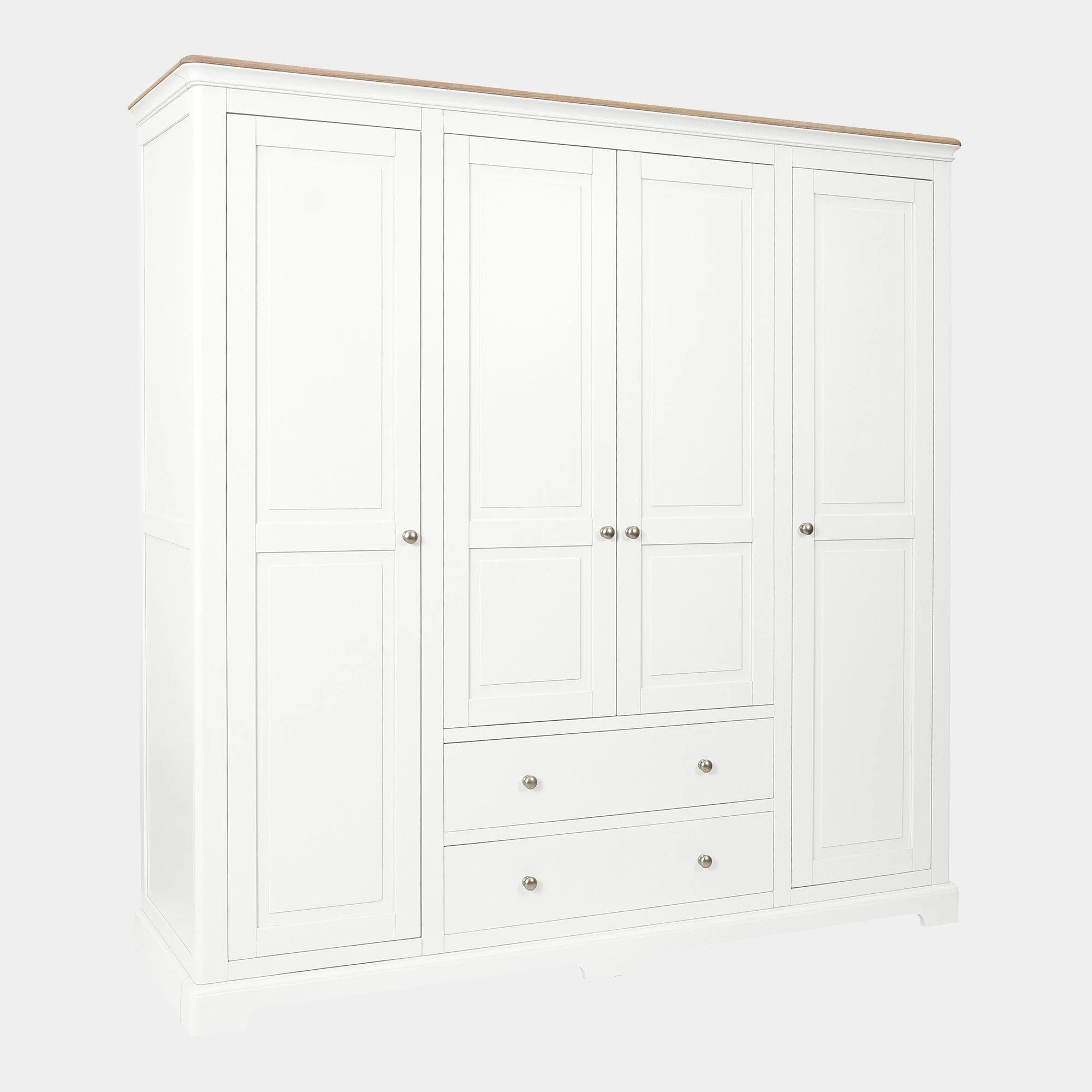 Ravenswood White - 4 Door Wardrobe With Drawers