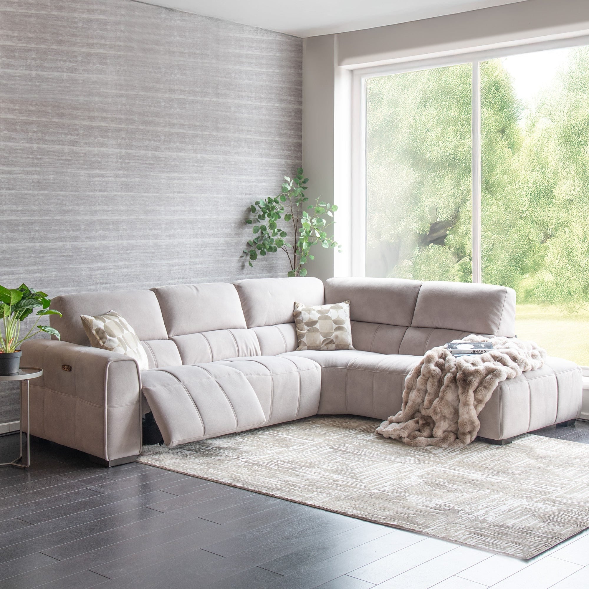 Michigan - RHF Power Recliner Corner Sofa, Fabric - Image 2