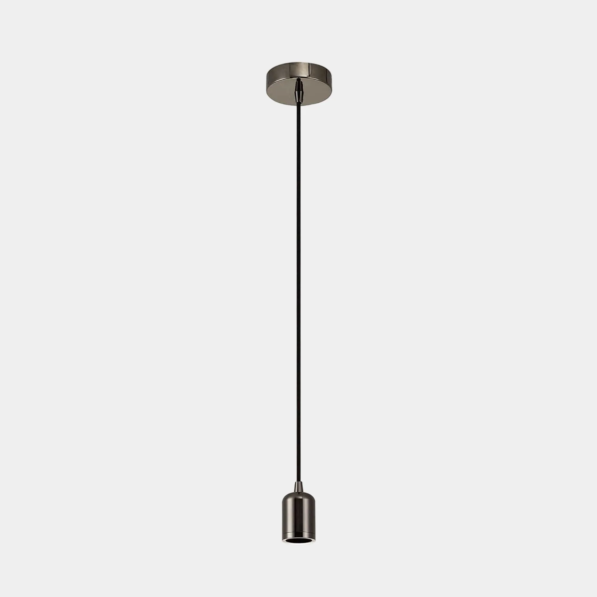 Roma Black & Chrome - E27 Pendant Light Suspension Kit