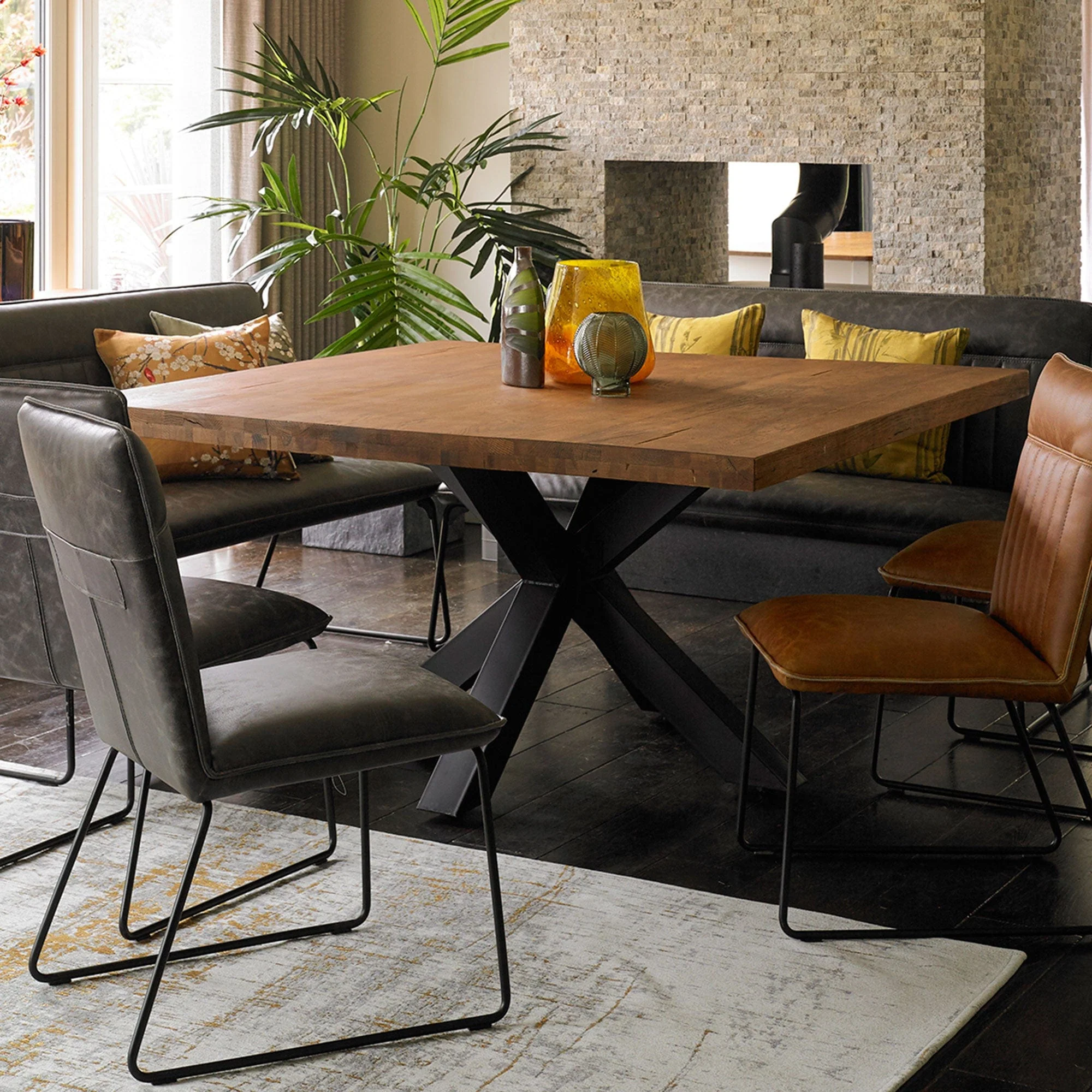 Santana - Solid Oak Square Dining Table - Image 2