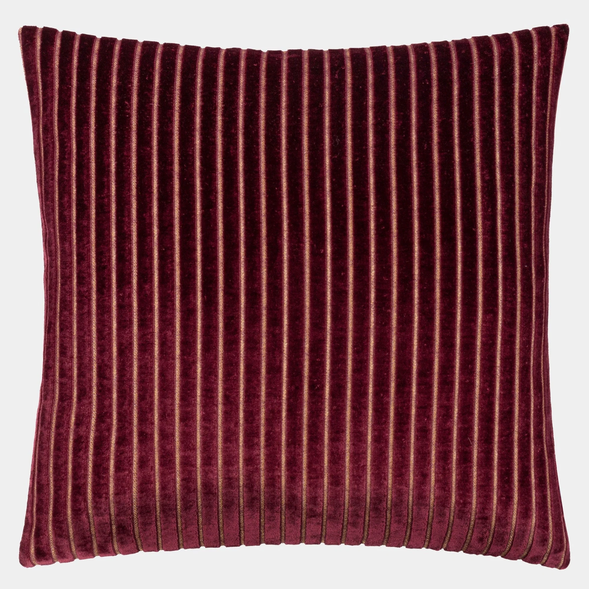 Savoy Stripe Velvet - Burgundy Cushion 50x50cm