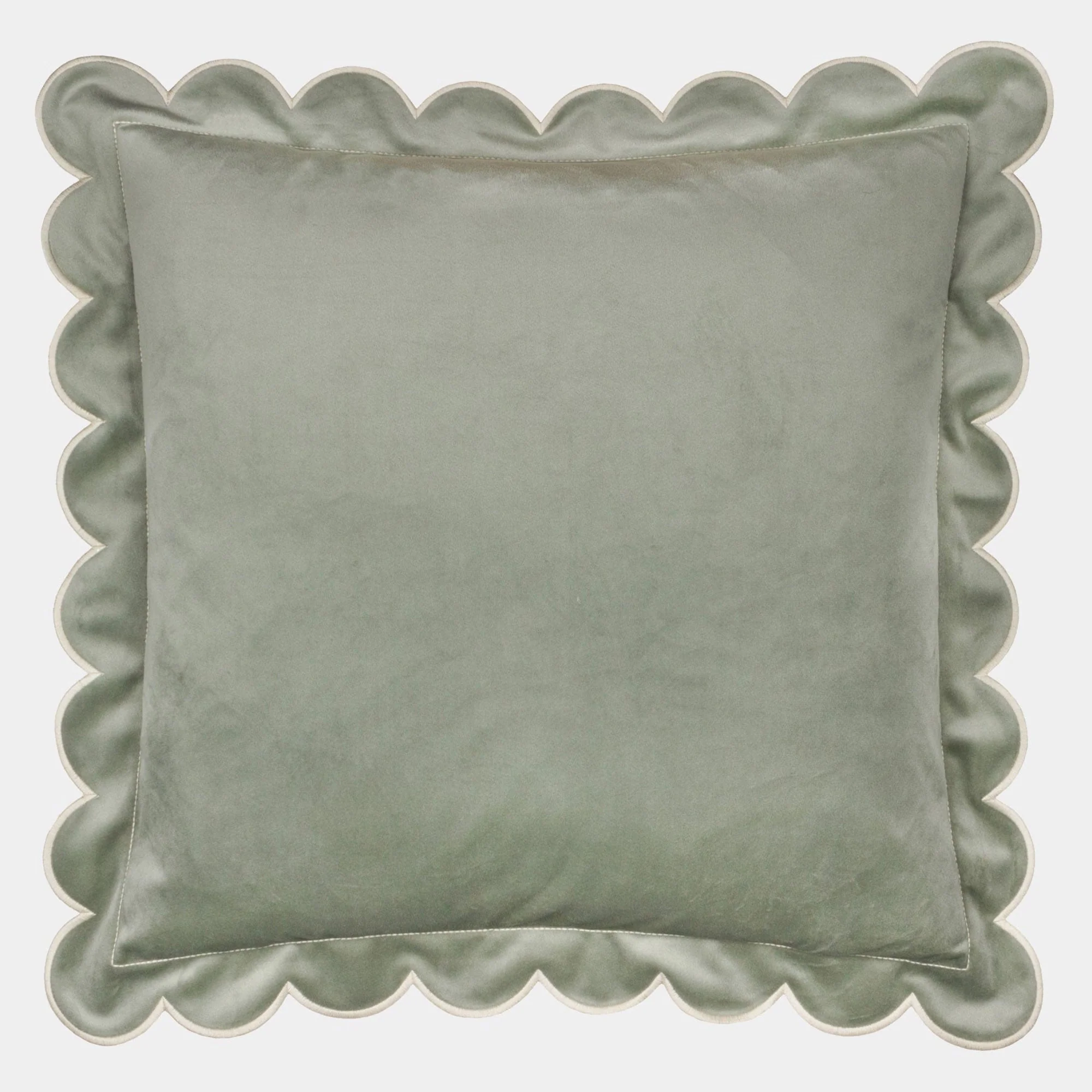 Scallop Velvet - Green Cushion 45x45cm