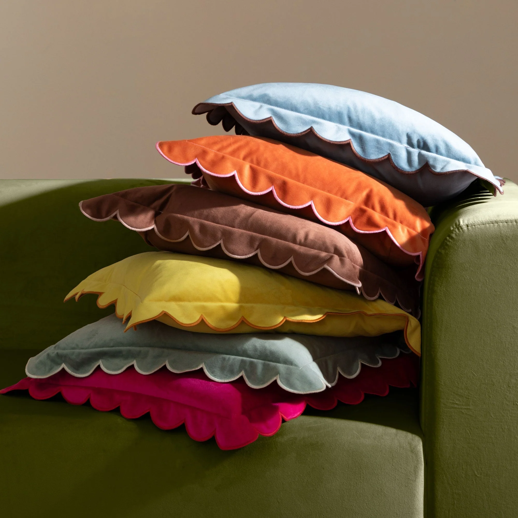 Scallop Velvet - Blue Cushion 45x45cm - Image 6