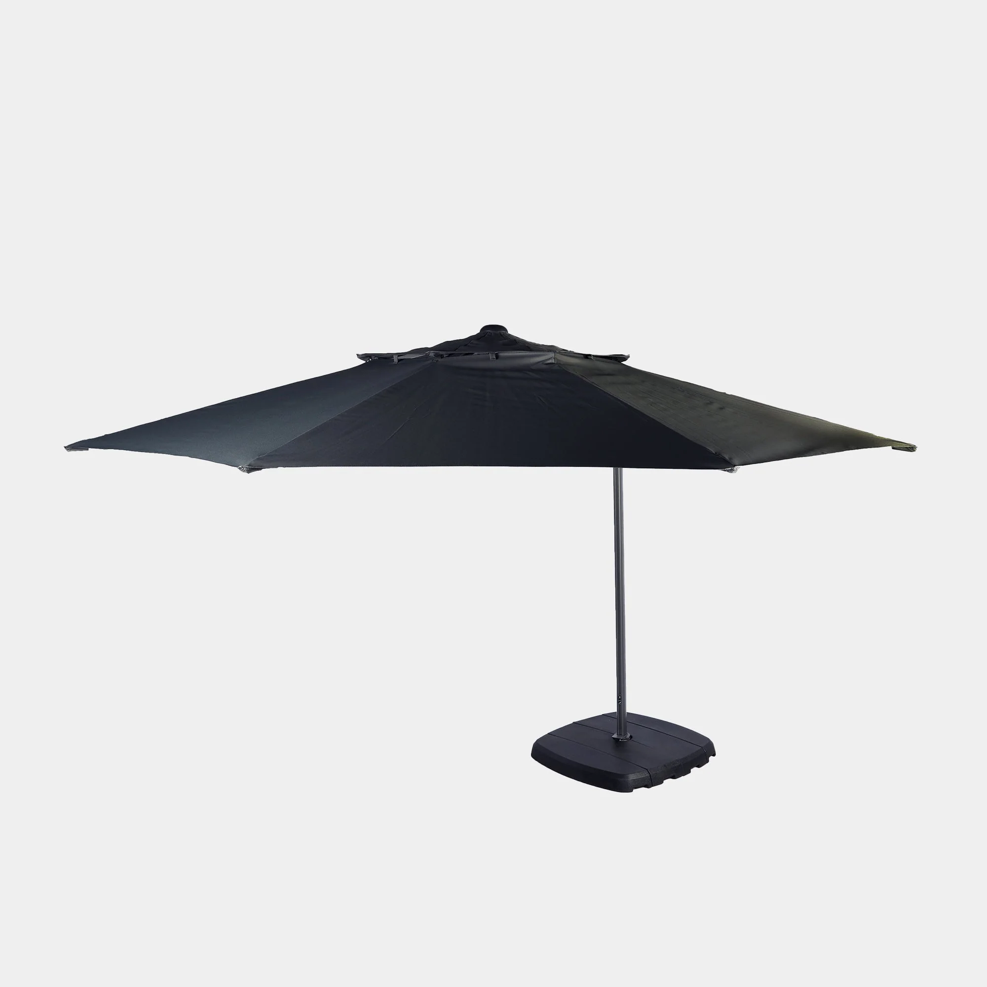 St Tropez - 3.3m Round Parasol in Grey With LED Lights, Cover & Base - Image 5