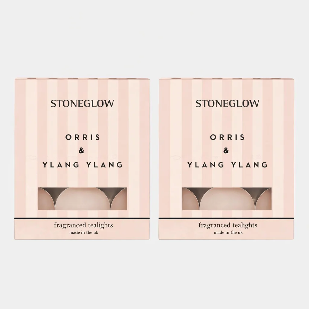 Stoneglow Modern Classics - Orris & Ylang Ylang Tealight Candles, Set of 2