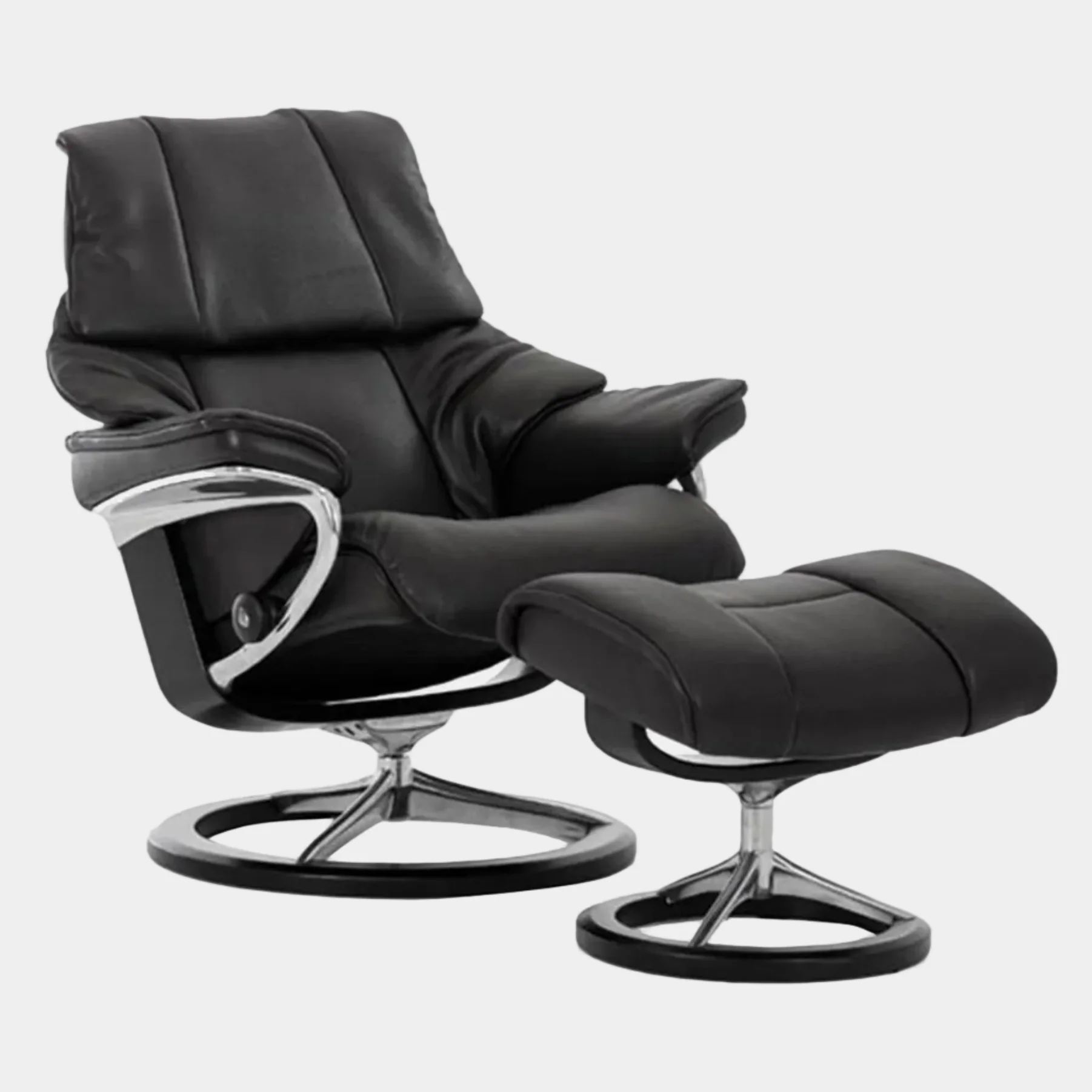 Stressless Reno - Chair & Stool With Signature Base, Leather
