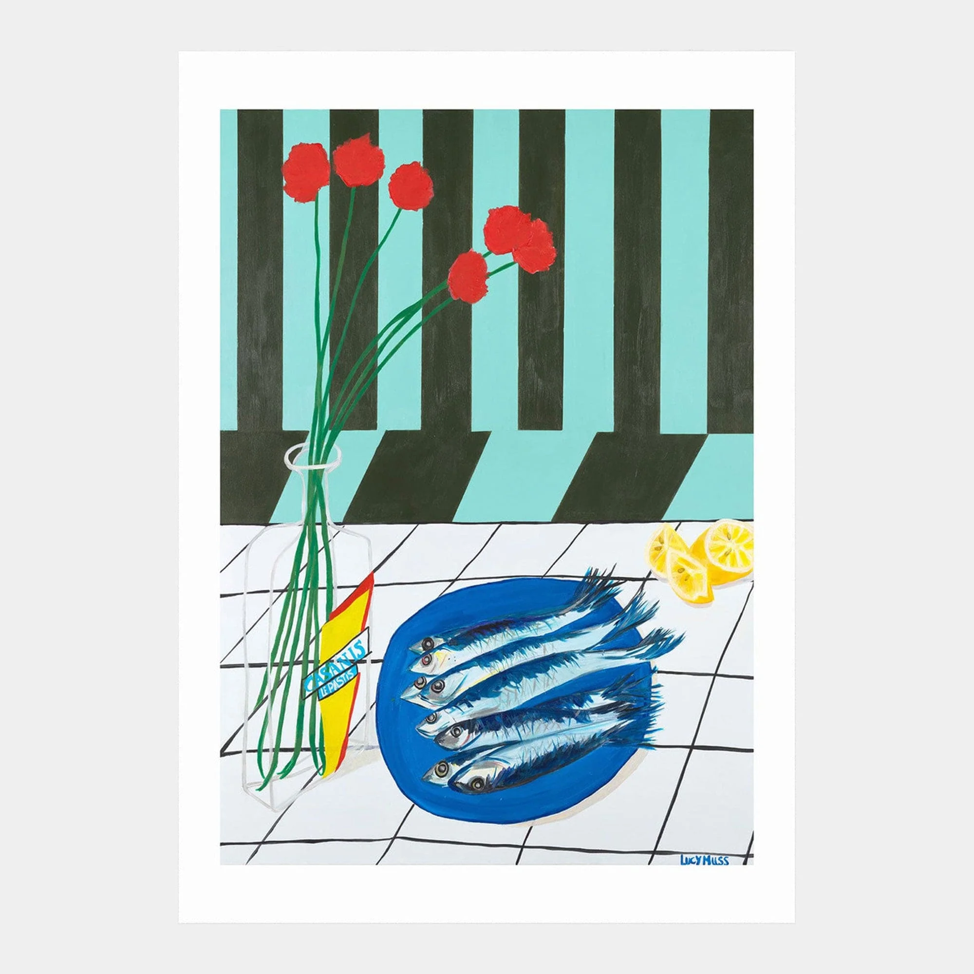 Striped Sardines - A2 Wall Art Print By East End Prints
