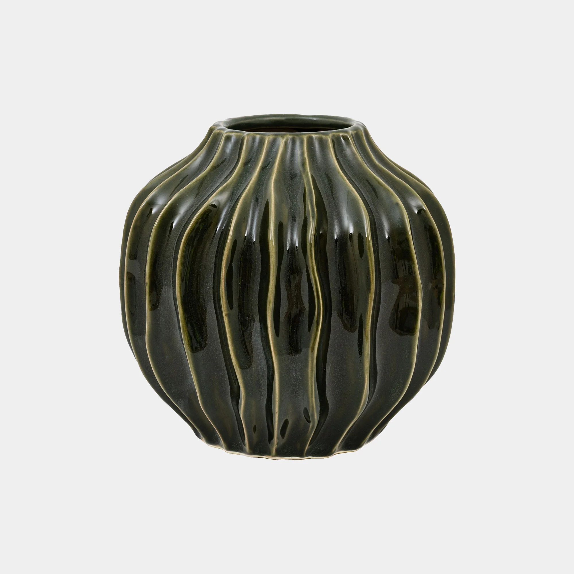 Taiga - Ceramic Vase, Olive Green