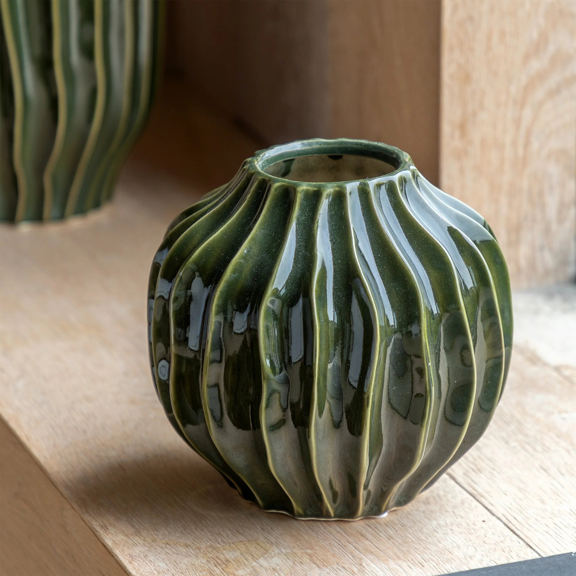 Taiga - Ceramic Vase, Olive Green - Image 2