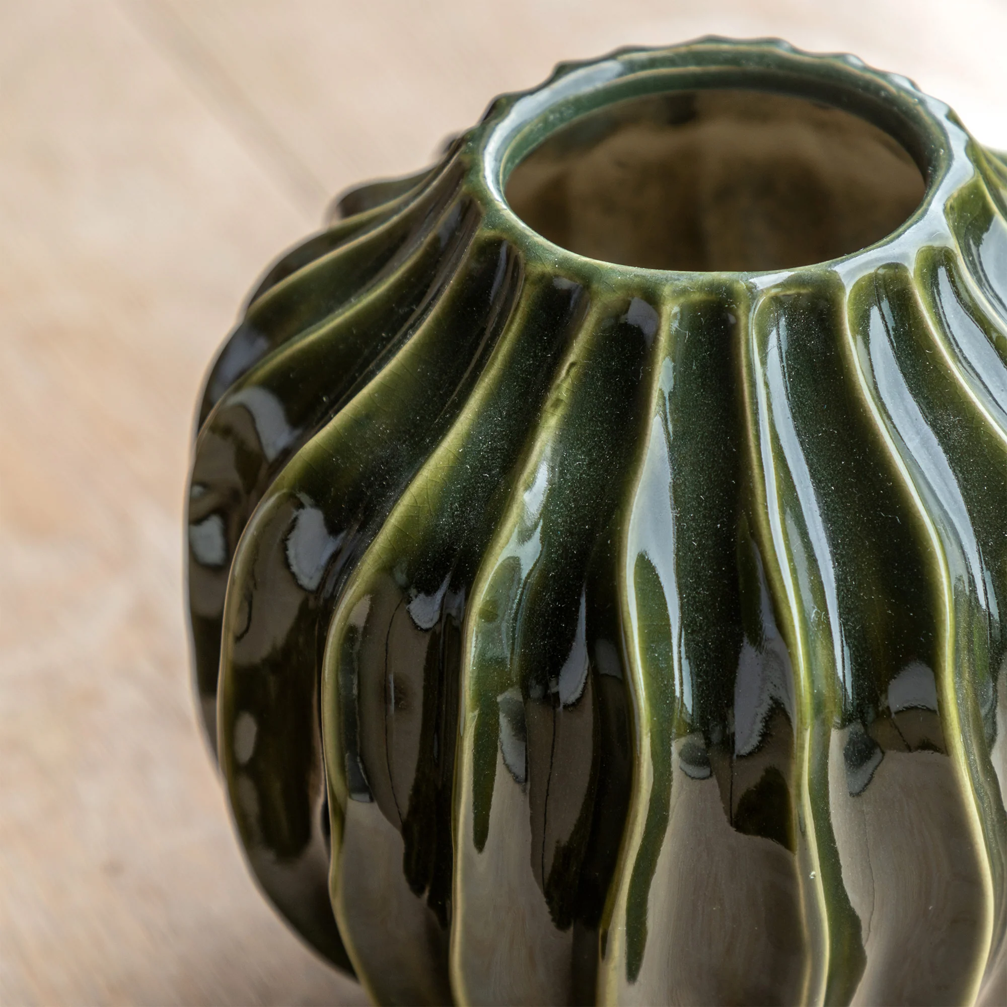 Taiga - Ceramic Vase, Olive Green - Image 3