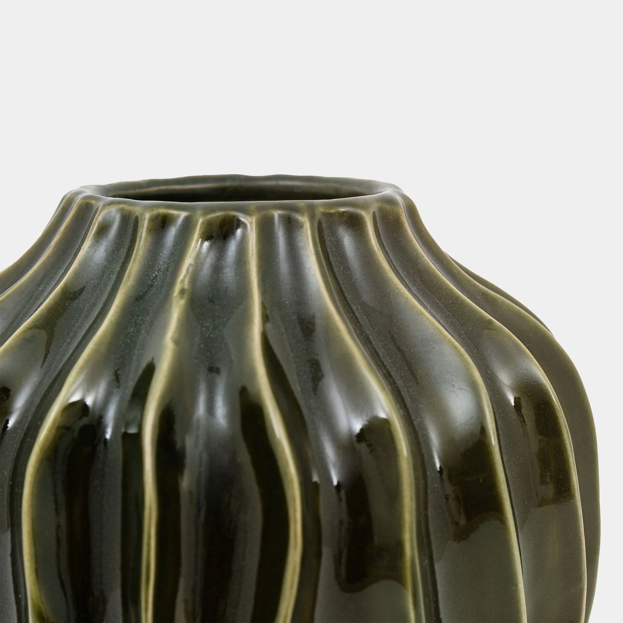 Taiga - Ceramic Vase, Olive Green - Image 4