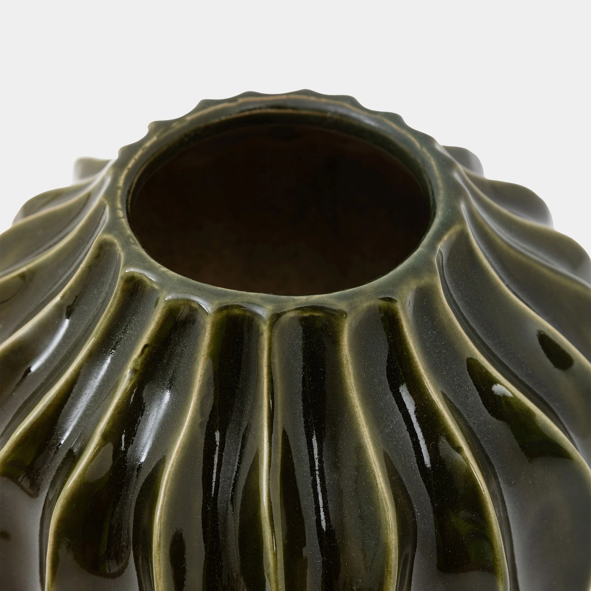 Taiga - Ceramic Vase, Olive Green - Image 5