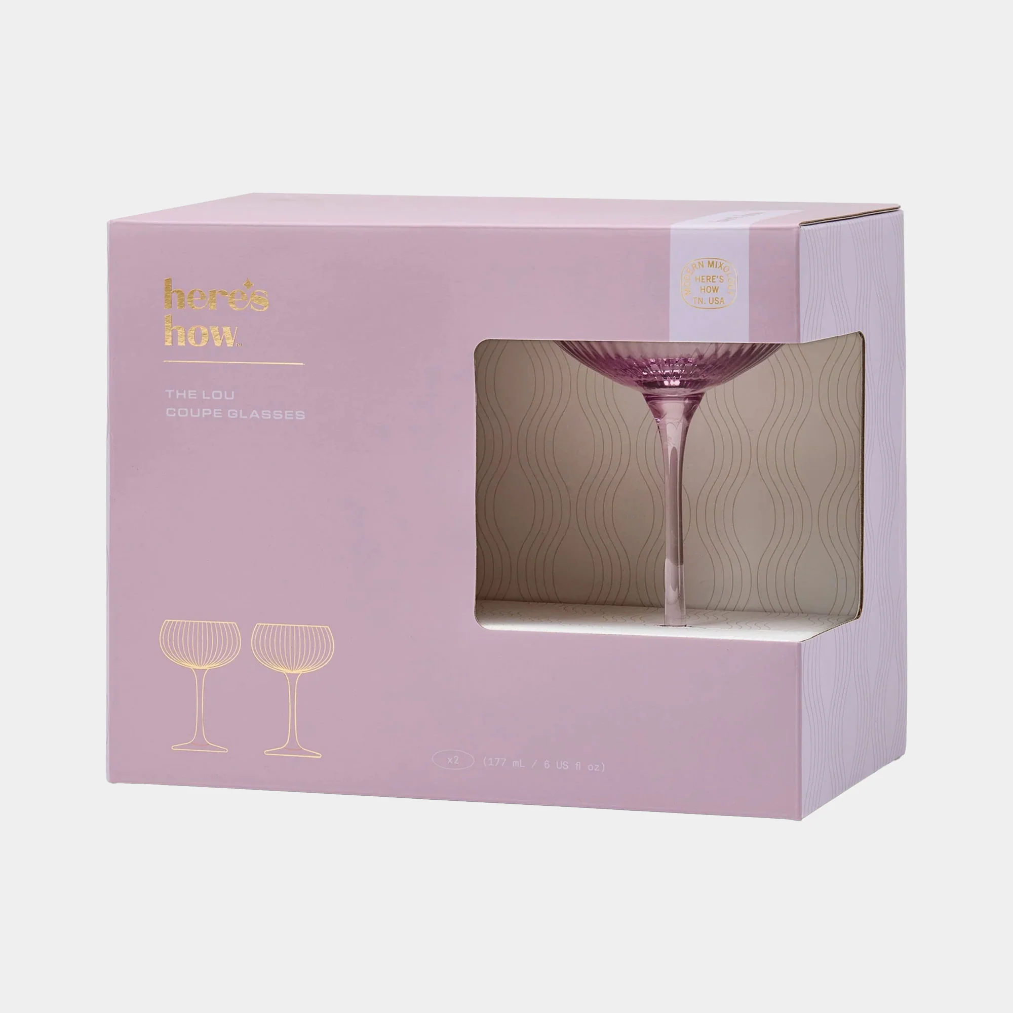 The Lou Coupe Lilac - Cocktail Glasses, Set of 2 - Image 2