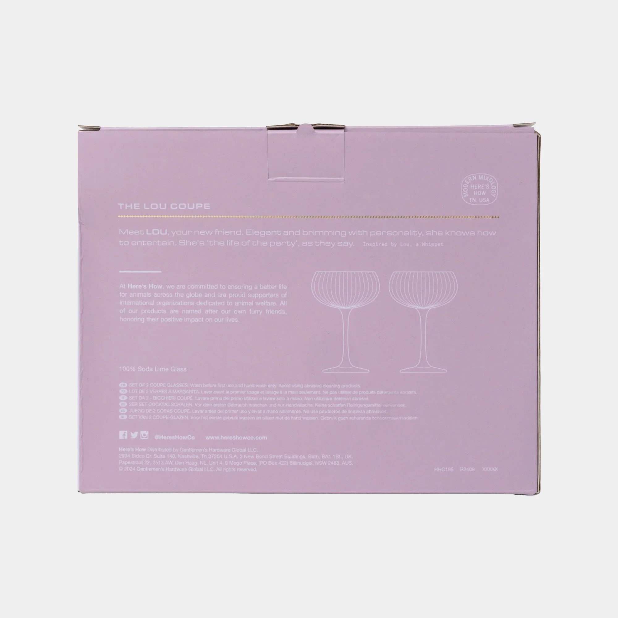 The Lou Coupe Lilac - Cocktail Glasses, Set of 2 - Image 3