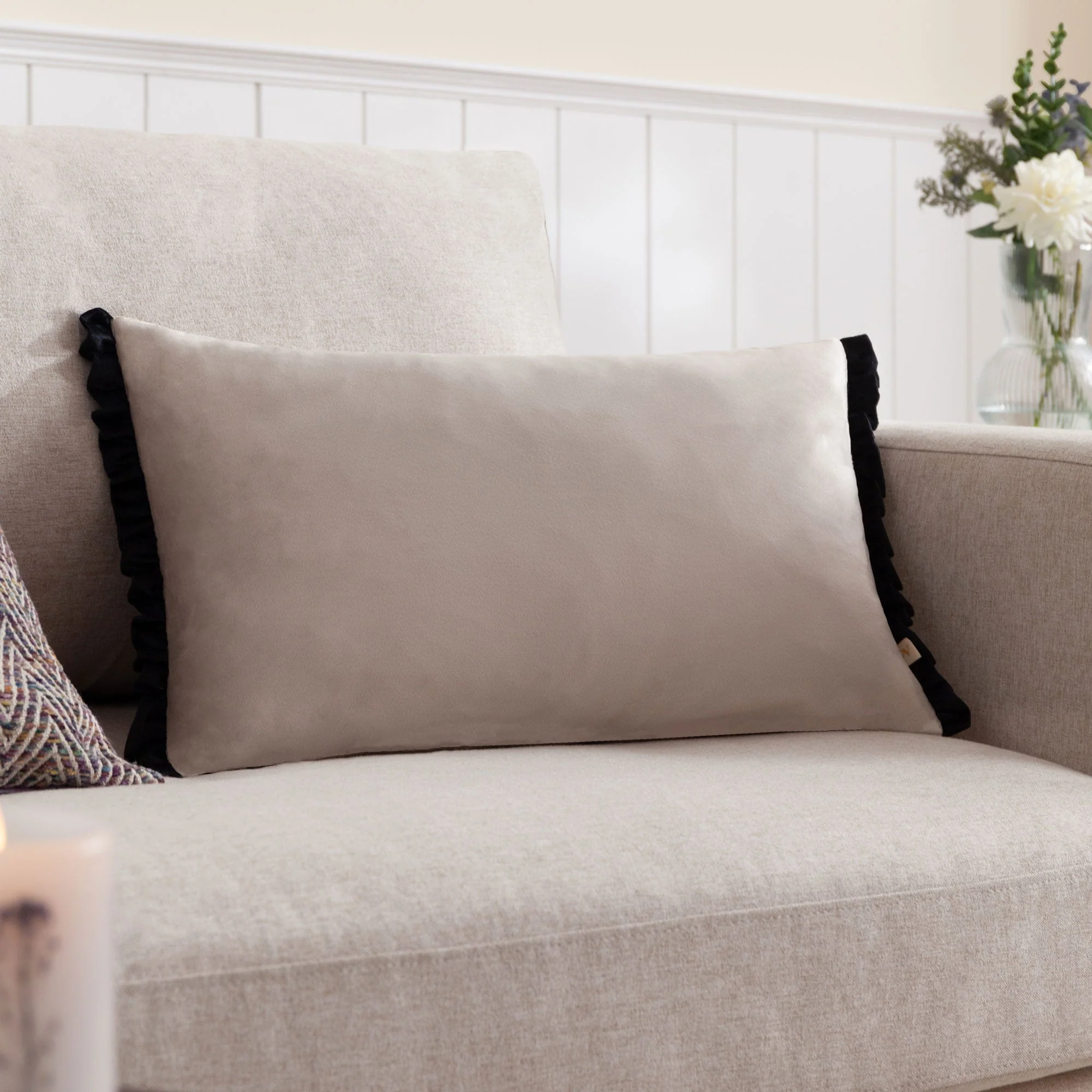 Tilly Velvet - Beige Cushion 30x50cm - Image 2