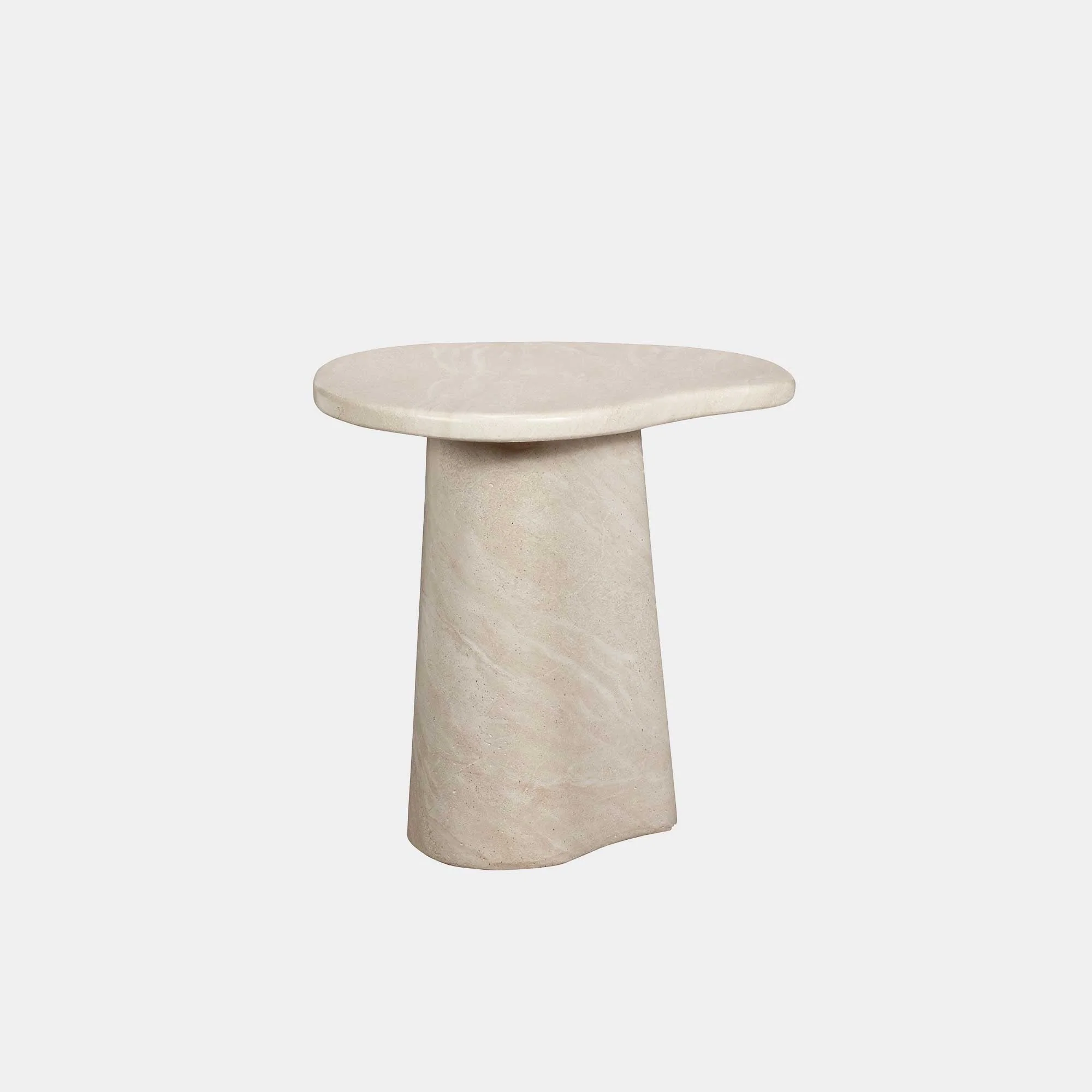 Turi - Travertine Effect Lamp Table