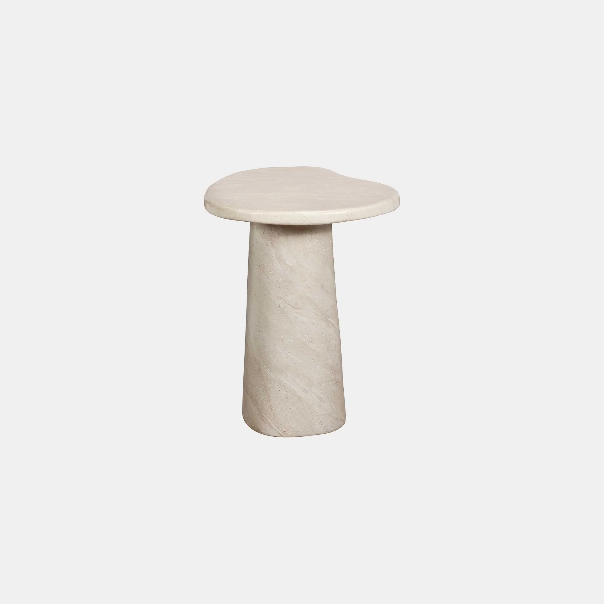 Turi - Travertine Effect Lamp Table - Image 3