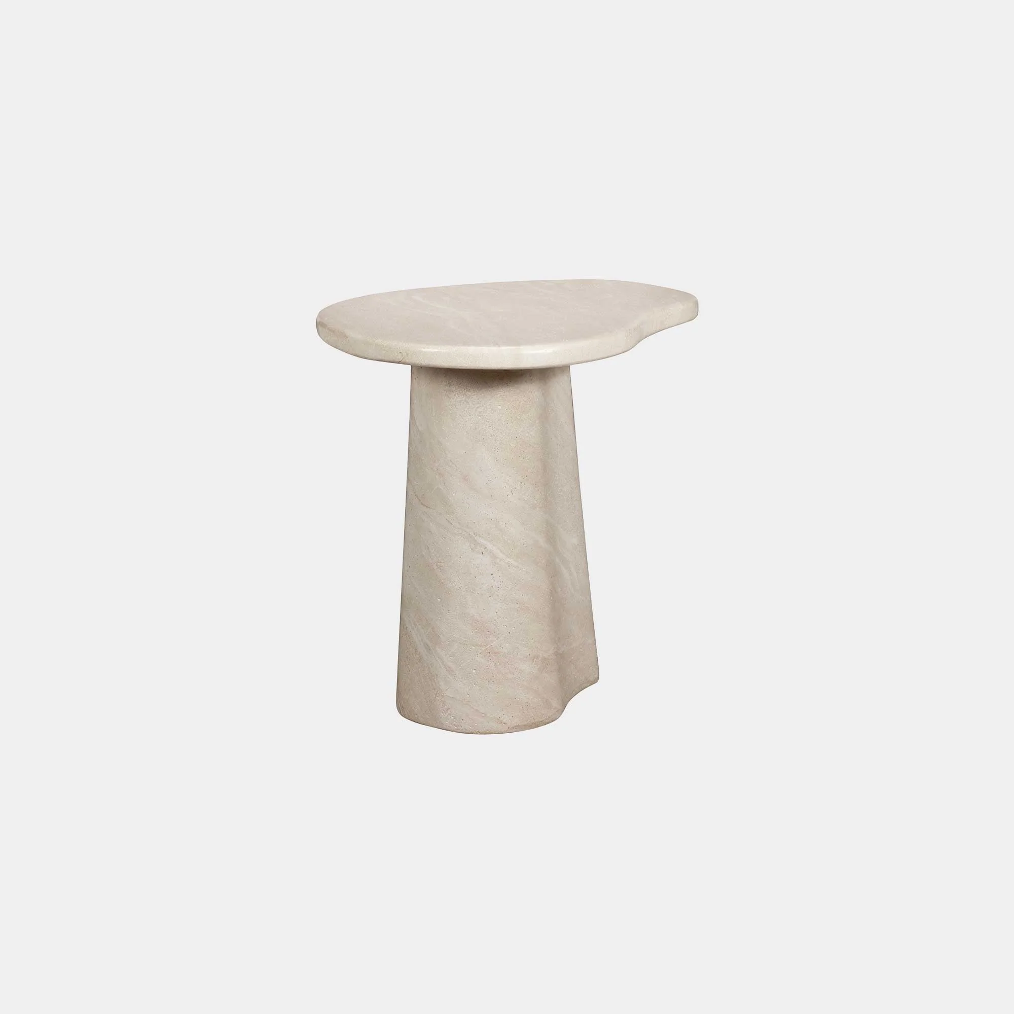 Turi - Travertine Effect Lamp Table - Image 4