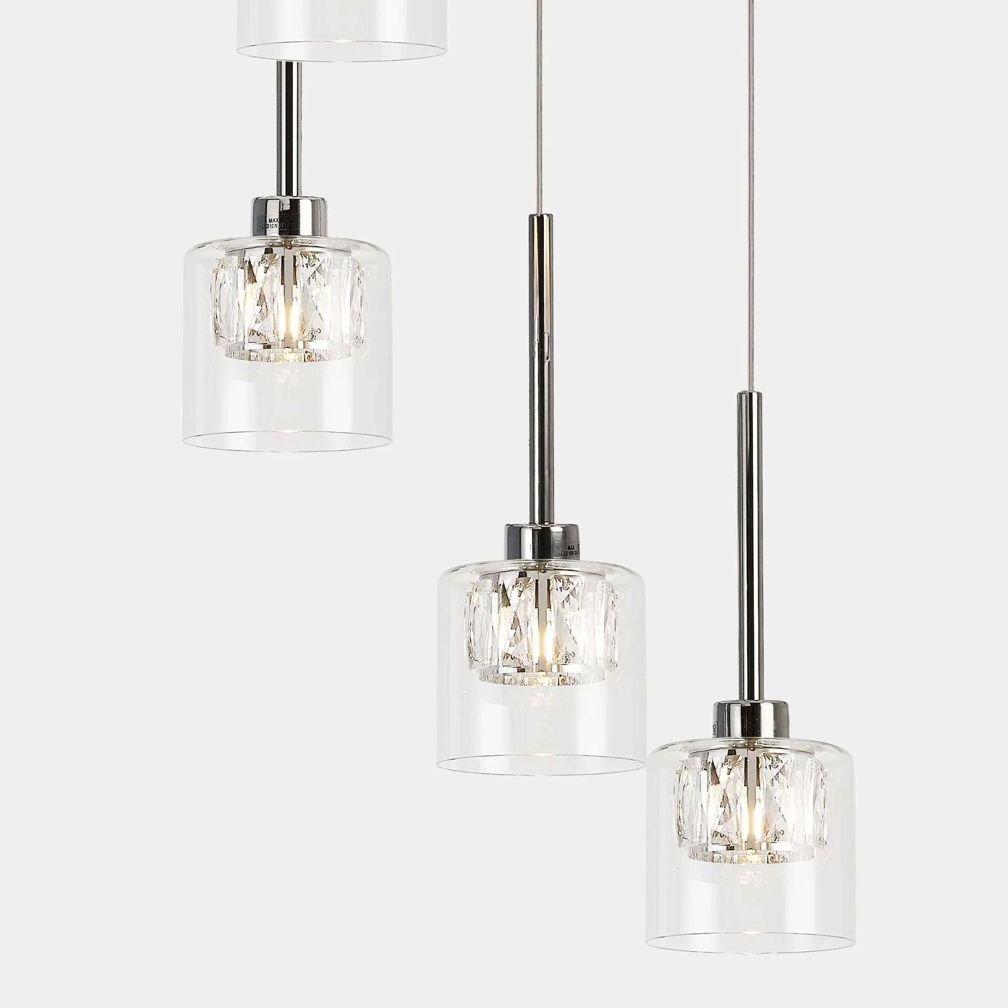 Tyrol Chrome - Pendant Ceiling Light, 9 Light Cascade - Image 3