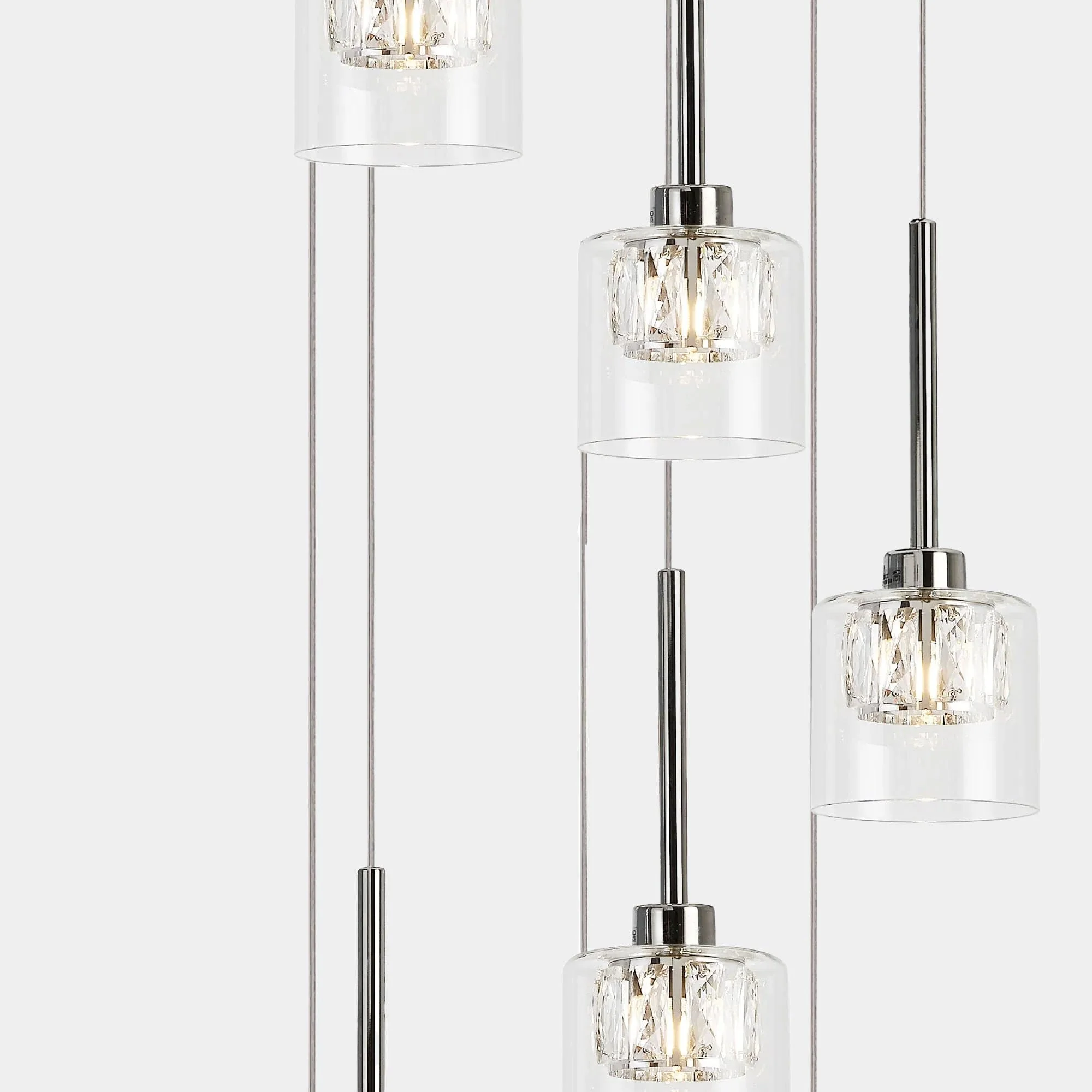 Tyrol Chrome - Pendant Ceiling Light, 9 Light Cascade - Image 4