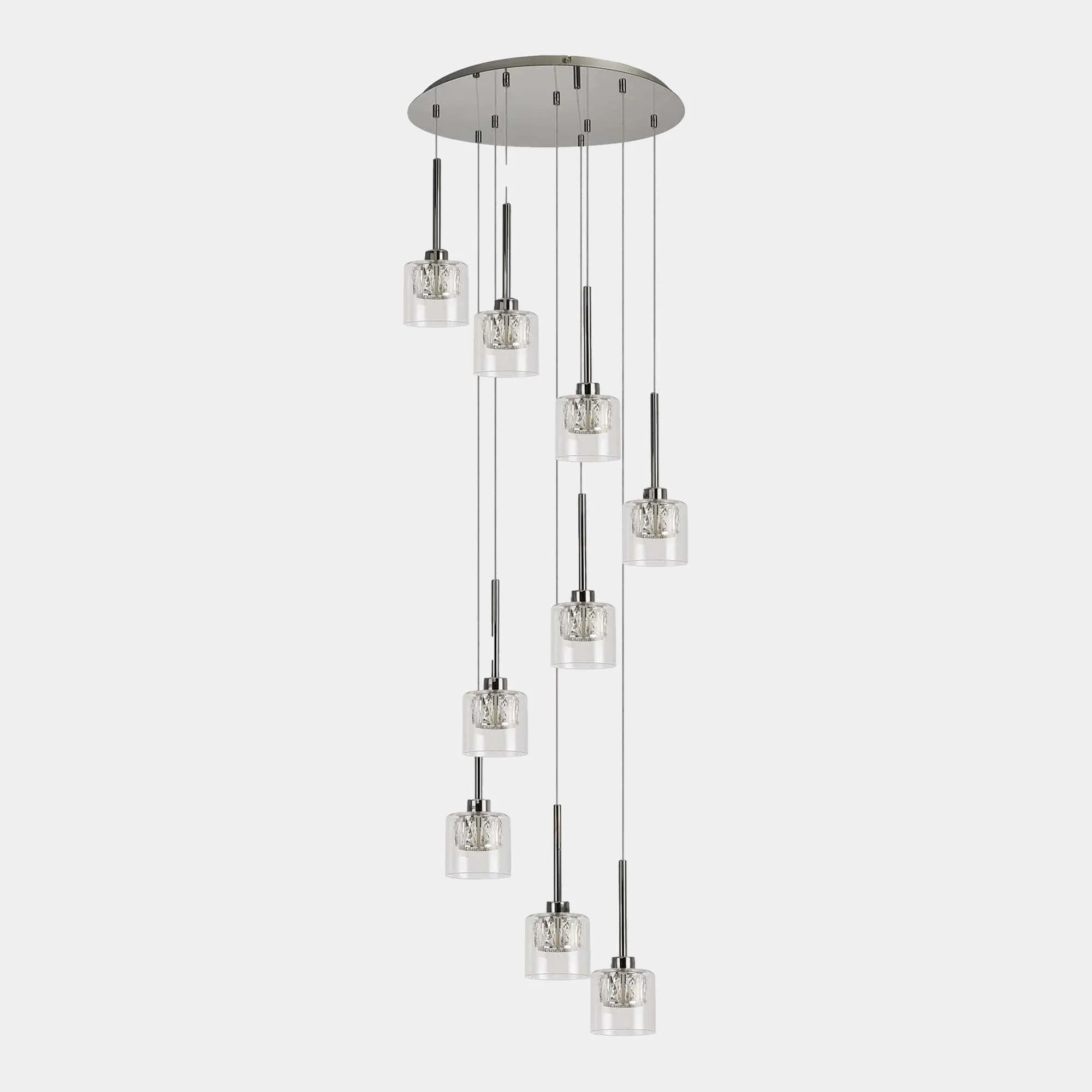 Tyrol Chrome - Pendant Ceiling Light, 9 Light Cascade - Image 6