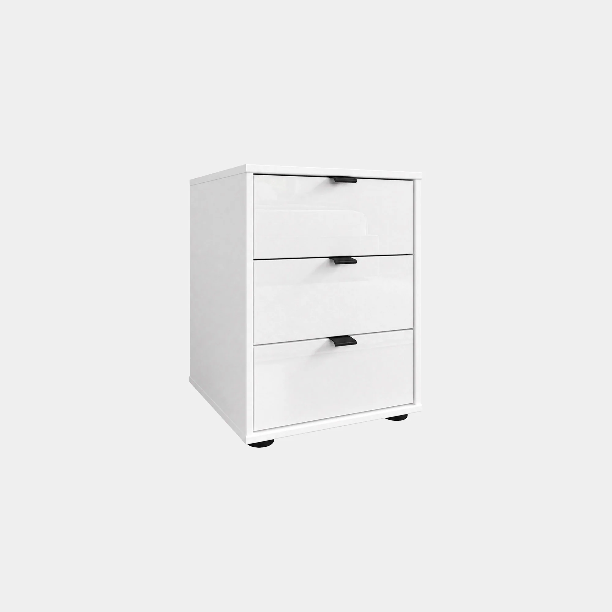 Varnell - 3 Drawer Glass Bedside Table - Image 4