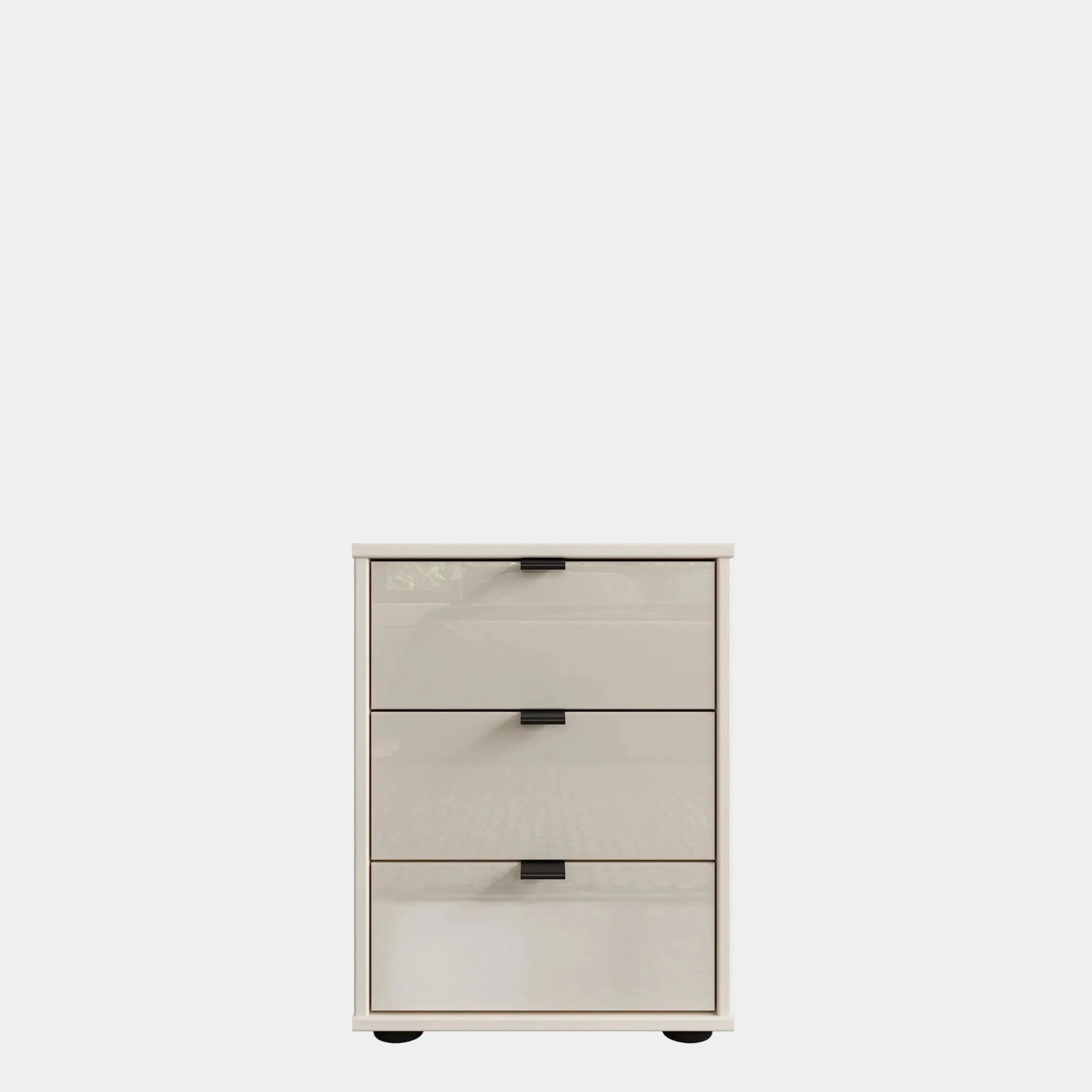 Varnell - 3 Drawer Glass Bedside Table - Image 7