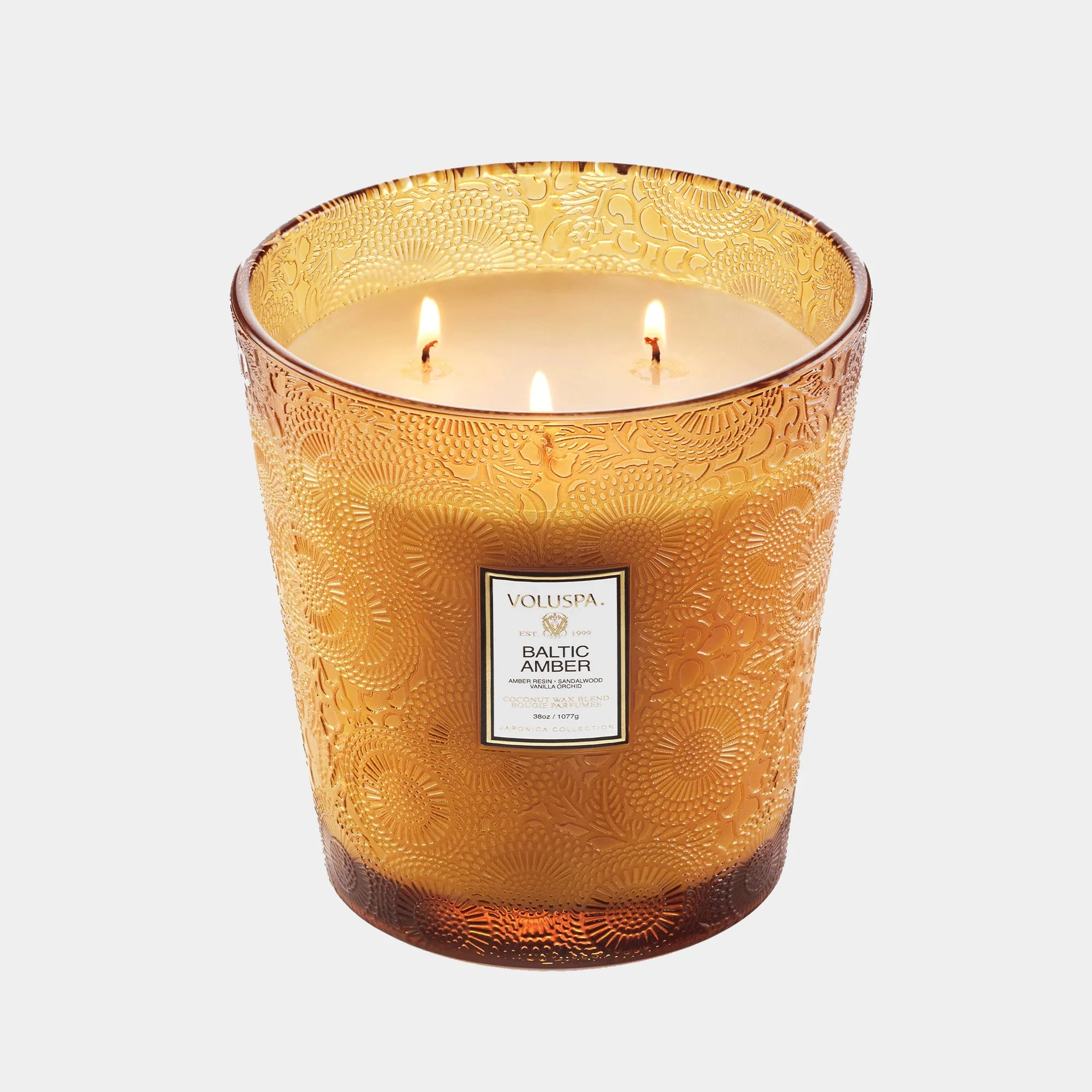 Voluspa Baltic Amber - Sandalwood & Vanilla Orchid 3 Wick Candle 1.1kg - Image 3