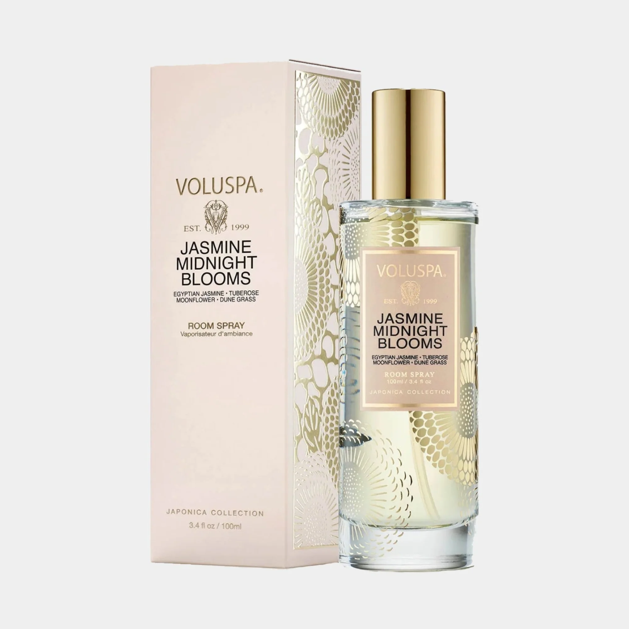 Voluspa Jasmine Midnight Blooms - Egyptian Jasmine, Tuberose, Moonflower & Dune Grass Room Spray 100ml