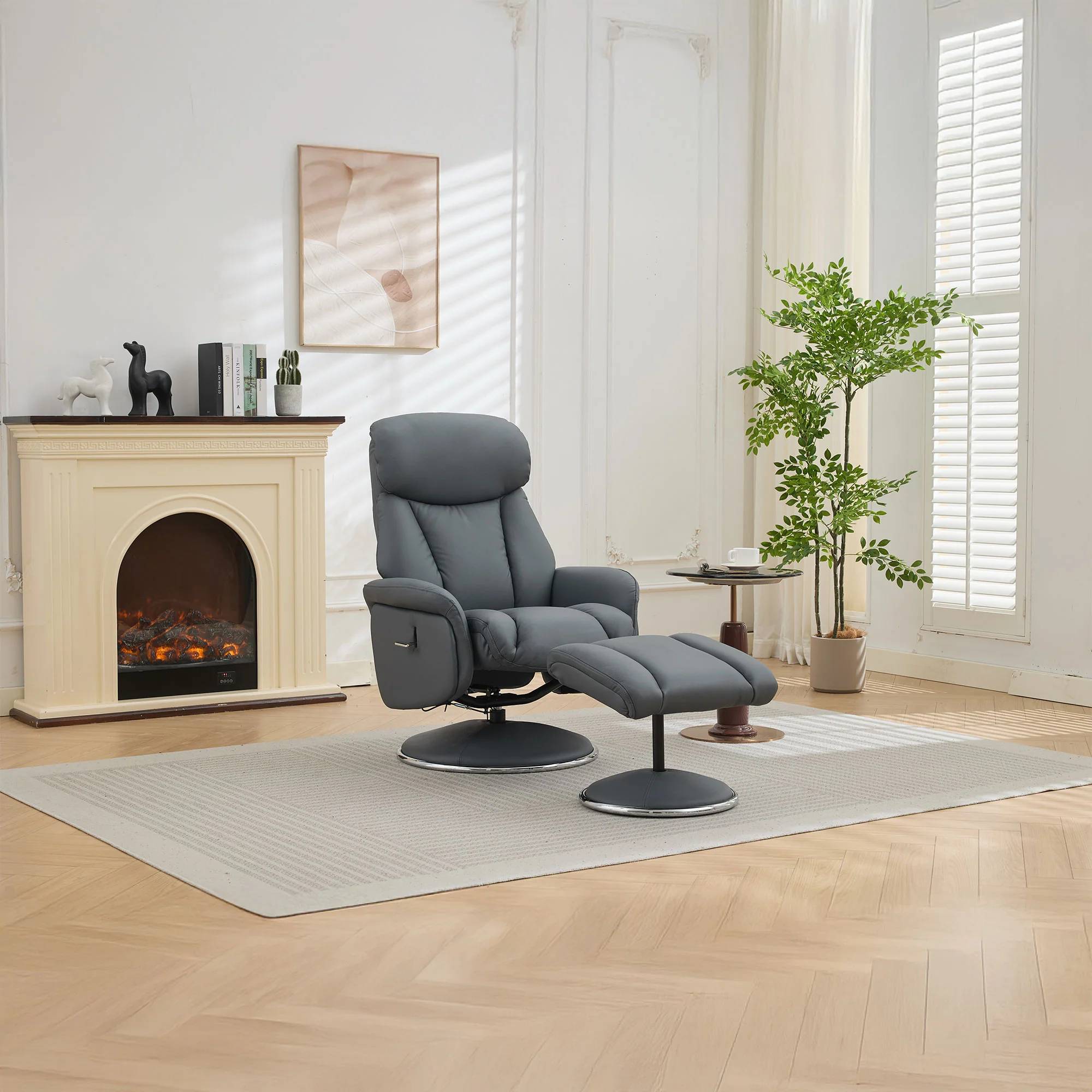 Yukon - Swivel Recliner Chair With Footstool - Image 30