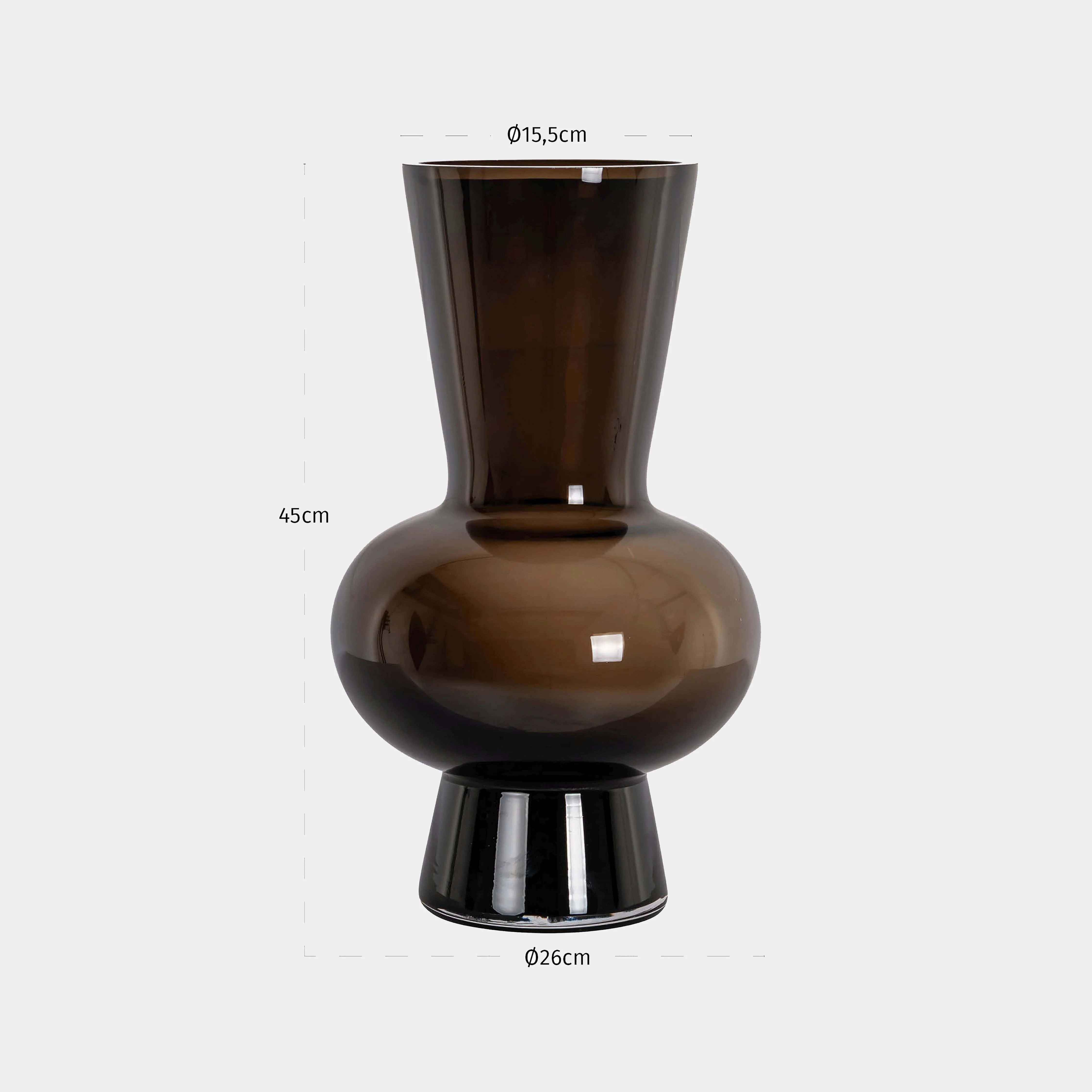 Zaya - Glass Vase, Brown - Image 2