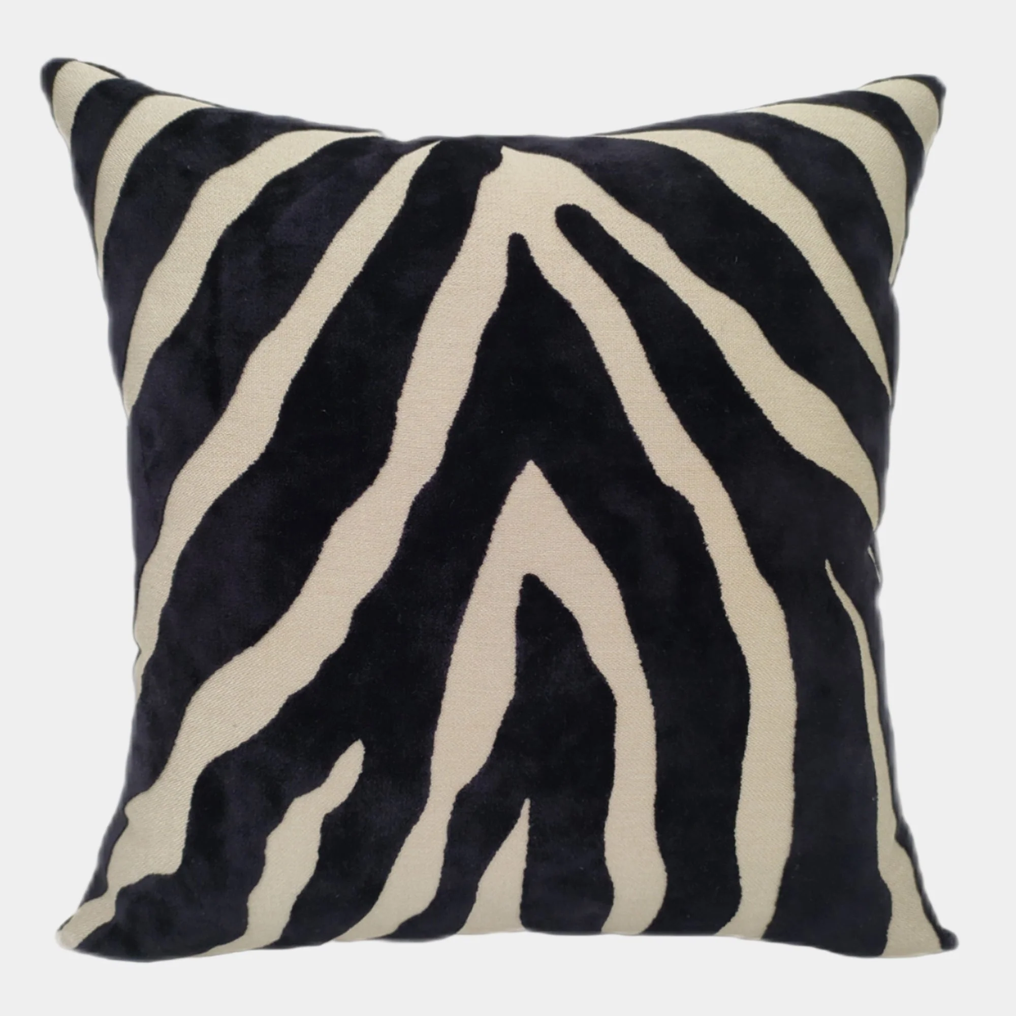 Zebra Velvet - Black Cushion 43x43cm
