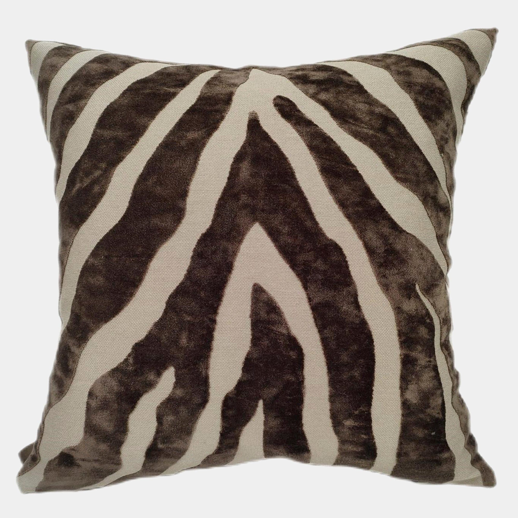 Zebra Velvet - Brown Cushion 43x43cm
